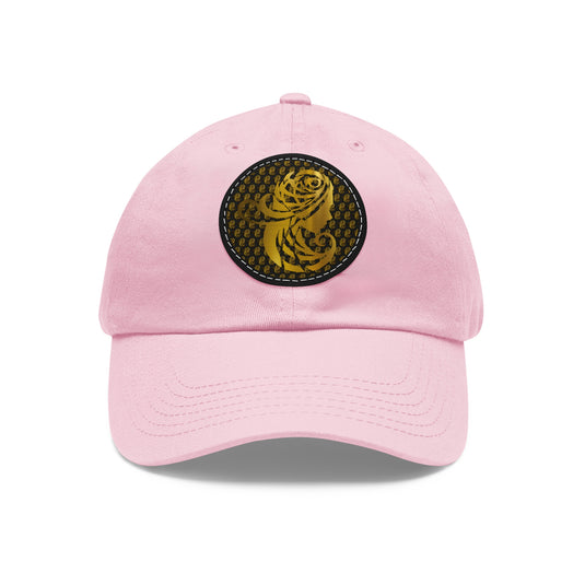 Dad Hat with Leather Patch (Round)