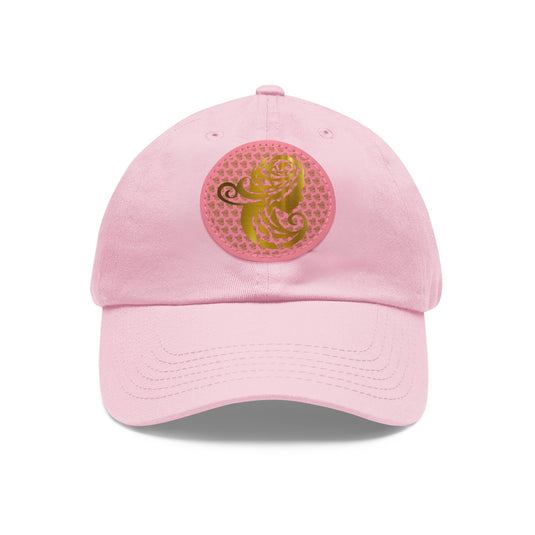 Dad Hat with Leather Patch (Round)