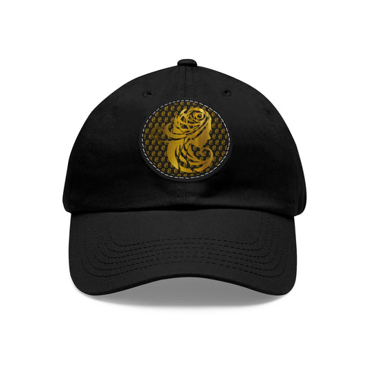 Dad Hat with Leather Patch (Round)