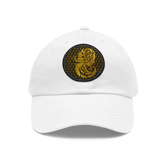 Dad Hat with Leather Patch (Round)