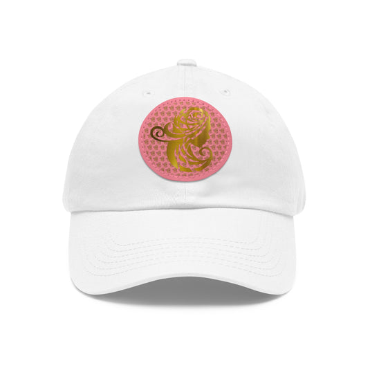 Dad Hat with Leather Patch (Round)